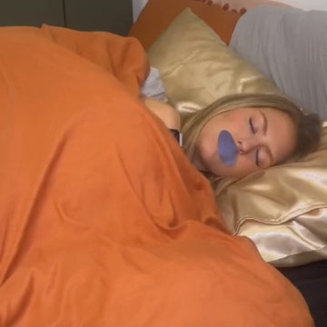 Sleeping with mouth tape on